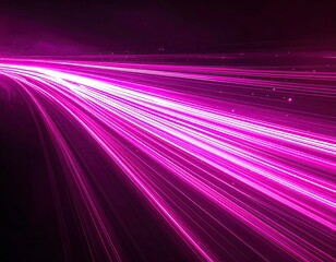 Abstract, dynamic illustration showcasing vibrant pink streaks of light against dark background