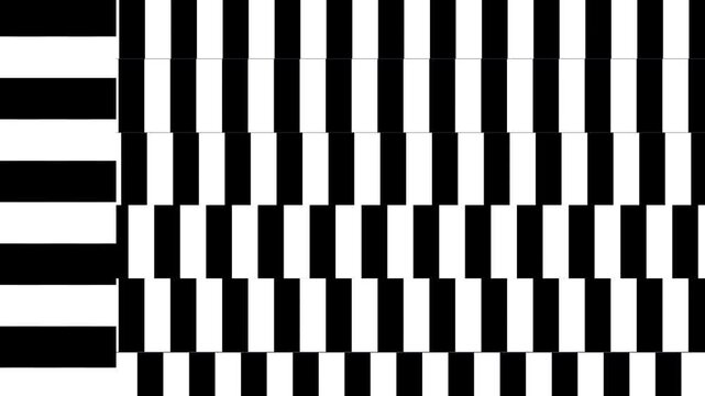 Black and White Geometric Motion Background Zebra Stripes Repeating Hypnotic Op Art