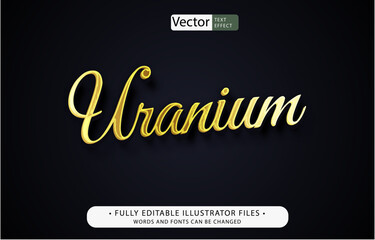 uranium gold text effect editable illustrator file