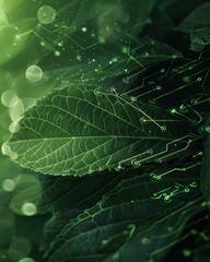 Green leaves integrating digital circuit board traces