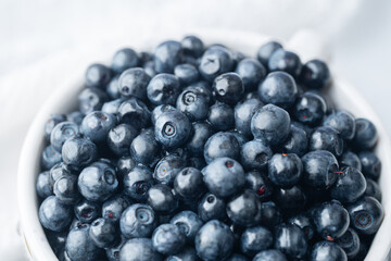 Macro view of fresh blueberries for antioxidant, detail or raw food concept