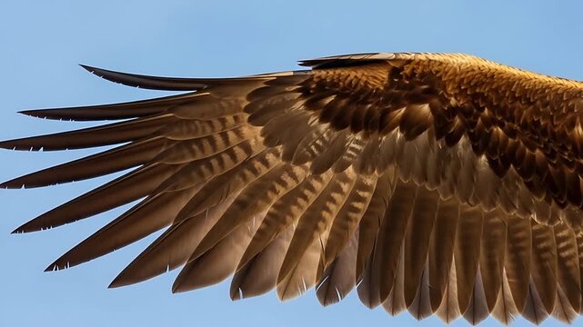 Majestic eagle soars high in the sky, wings outstretched capturing freedom and grace close up