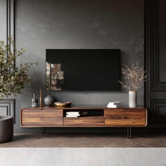 sunlit scandinavian living room with plants, neutral tones