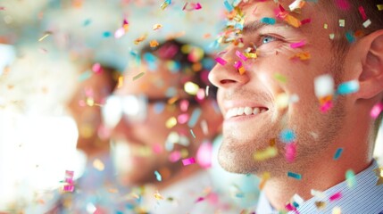 Celebration with confetti during a party for a special occasion