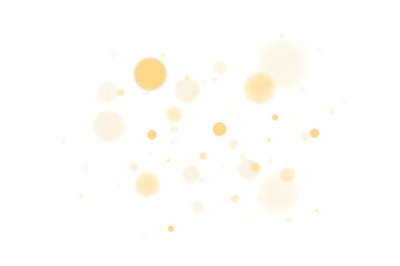 Christmas glowing golden bokeh with delicate confetti particles, shimmering dust clouds, and warm radiant illumination ideal for festive decorative overlays and winter vector art

