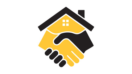 Real estate home deal handshake icon