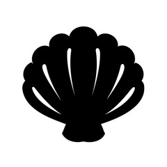 Elegant minimalist silhouette of a scallop shell, perfect for coastal design