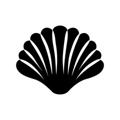 Monochrome image depicting a seashell, with a symmetrical and decorative appearance
