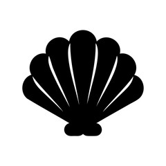 Black and White Silhouette of a Seashell, a Timeless Emblem of Coastal Beauty