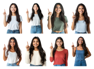 PNG Diverse young women smiling, element set on transparent background