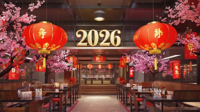 Chinese restaurant. Chinese New Year 2026.