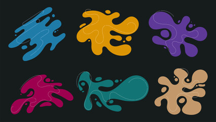 Naklejka premium Colorful abstract paint splashes vector background with shapes and artistic design elements