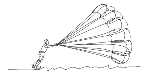 A black, hand-drawn wavy line forms an arrow pointing towards the right side on a clean white background. Vector, illustration