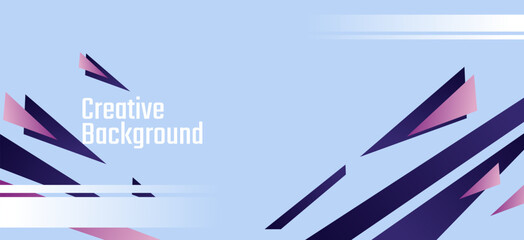 Dynamic abstract background featuring purple and pink geometric triangles and lines on a light blue canvas. Perfect for modern design, presentations, or technology themes.