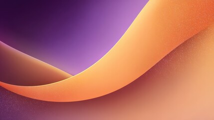 Abstract orange curve: flowing ribbon across a vibrant gradient background