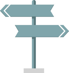 Obraz premium Two Directional Arrow Signpost with Teal and Gray Colors choice decision