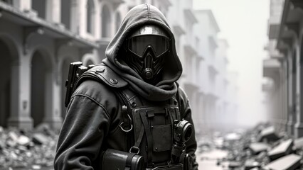 Masked characters in the scenery of Kongji Street and Lane