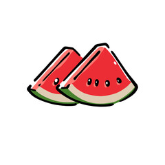 Healthy food vector illustration watermelon in a hand drawn style. Perfect for nutrition, diet content, meal prep, and educational design.