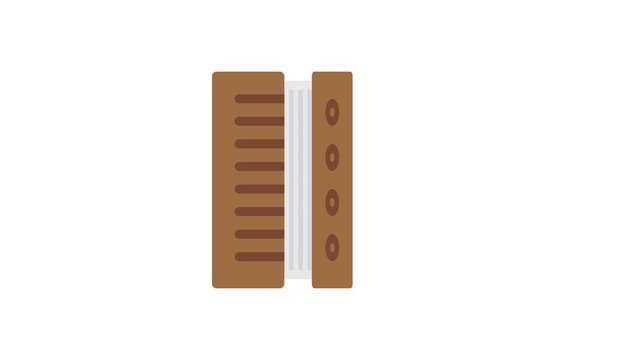 Accordion icon displayed on a white background, symbolizing expandable content or menus.