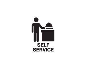 Self Service icon silhouette vector design illustration