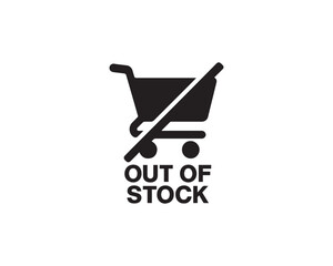 Out Of Stock icon silhouette vector design illustration