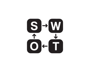 Swot Analysis icon silhouette vector design illustration