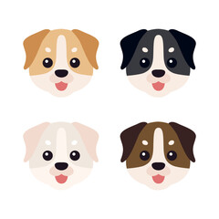 dog face head cute tongue out smiling smile emoji symbol sign icon vector illustration isolated flat brown puppy