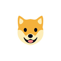 dog face head cute tongue out smiling smile emoji symbol sign icon vector illustration isolated flat brown puppy