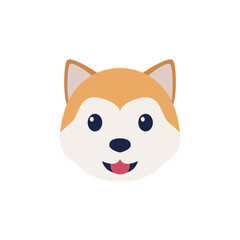 dog face head cute tongue out smiling smile emoji symbol sign icon vector illustration isolated flat brown puppy