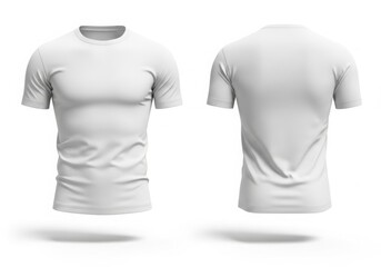 Clean white t shirt mockup front and back view