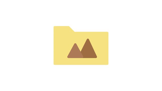 Folder icon featuring two overlapping triangles on its surface, symbolizing organization or categorization.