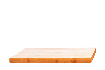 Cutting board isolated on a white background. For your food and product display montage. Copy space. Empty wooden board. Clipping path. Macro. Kitchen accessories.