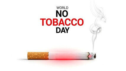 World No Tobacco Day concept with cigarette and smoke health awareness.