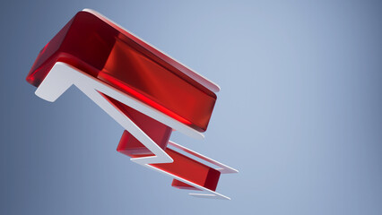 Arrow 3d rendering for abstract content background