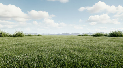 Obraz premium Peaceful soft grassy plains blank middle area eef