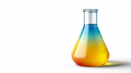 Colorful liquid in a laboratory flask during a science experiment