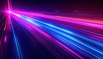 Digital abstraction featuring vibrant linear trails of light, creating an artistic effect