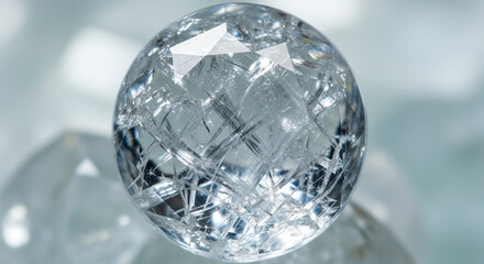 Crystal Sphere on Icy Surface