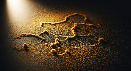 Abstract Golden Microbial Map