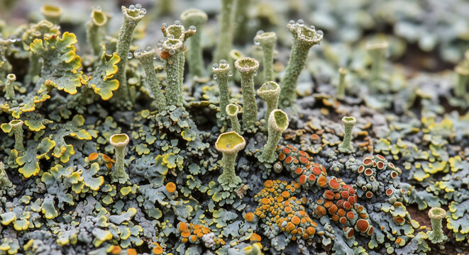 Lichen Growth on Rock Surface