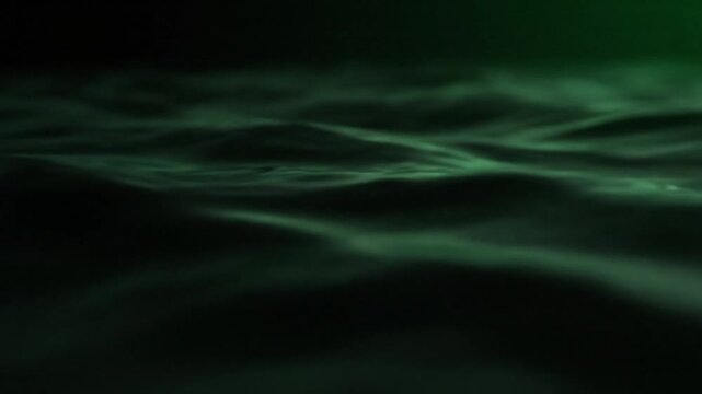 Abstract underwater waves and rippling surface in dark green color background for meditation or relaxation scenes