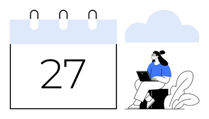 Event planning concept. Event schedules streamlined with digital tools. Event management optimized with online platforms. Ideal for productivity software, scheduling apps, remote work, online events