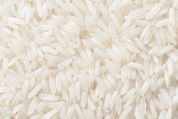 Cereal grains of Jasmine rice. Macro shot