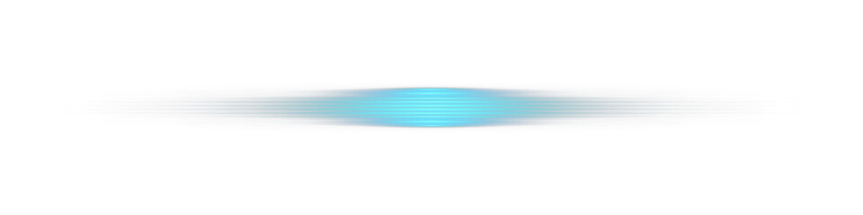 Blue glowing energy burst with floating particles, abstract magic light effect and horizontal neon rings on transparent background.