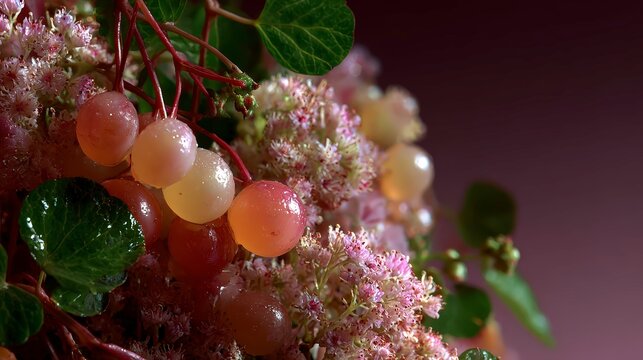 Soft Botanical Pearl-Like Floral Macro Composition With Round Petal Clusters And Dreamy Pastel Lighting