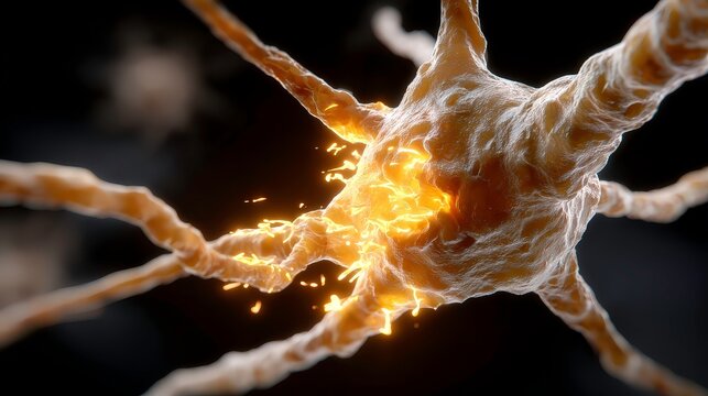 Exploding Neural Node With Electric Energy Bursts &mdash; Futuristic Sci-Fi Abstract Motion Texture