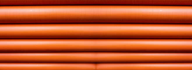 Stack of Orange pipe made of polyvinyl chloride