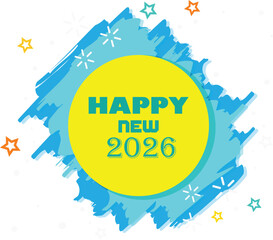 about colorful happy new year 2026 clipart png graphic
