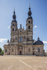 The main facade of the Fulda Cathedral, a the former abbey church of Fulda Abbey and the burial place of Saint Boniface