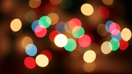 Fototapeta premium Abstract Christmas Lights Bokeh Background with Festive Color Display